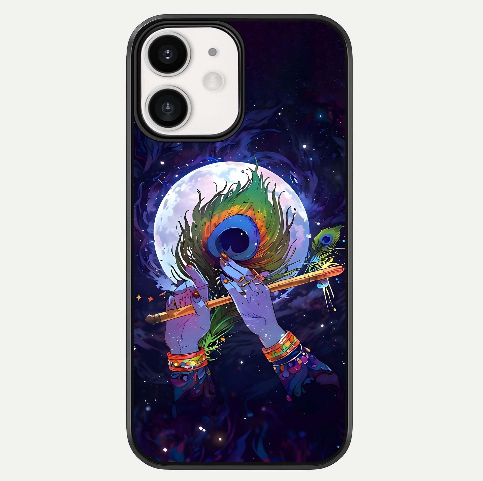 Krishna Hands Art Glass Case For iPhone 12 Mini by Custom World