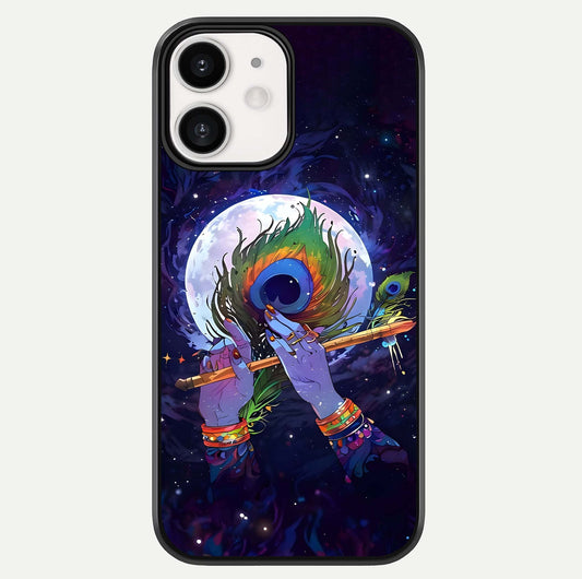 Krishna Hands Art Glass Case For iPhone 12 Mini by Custom World