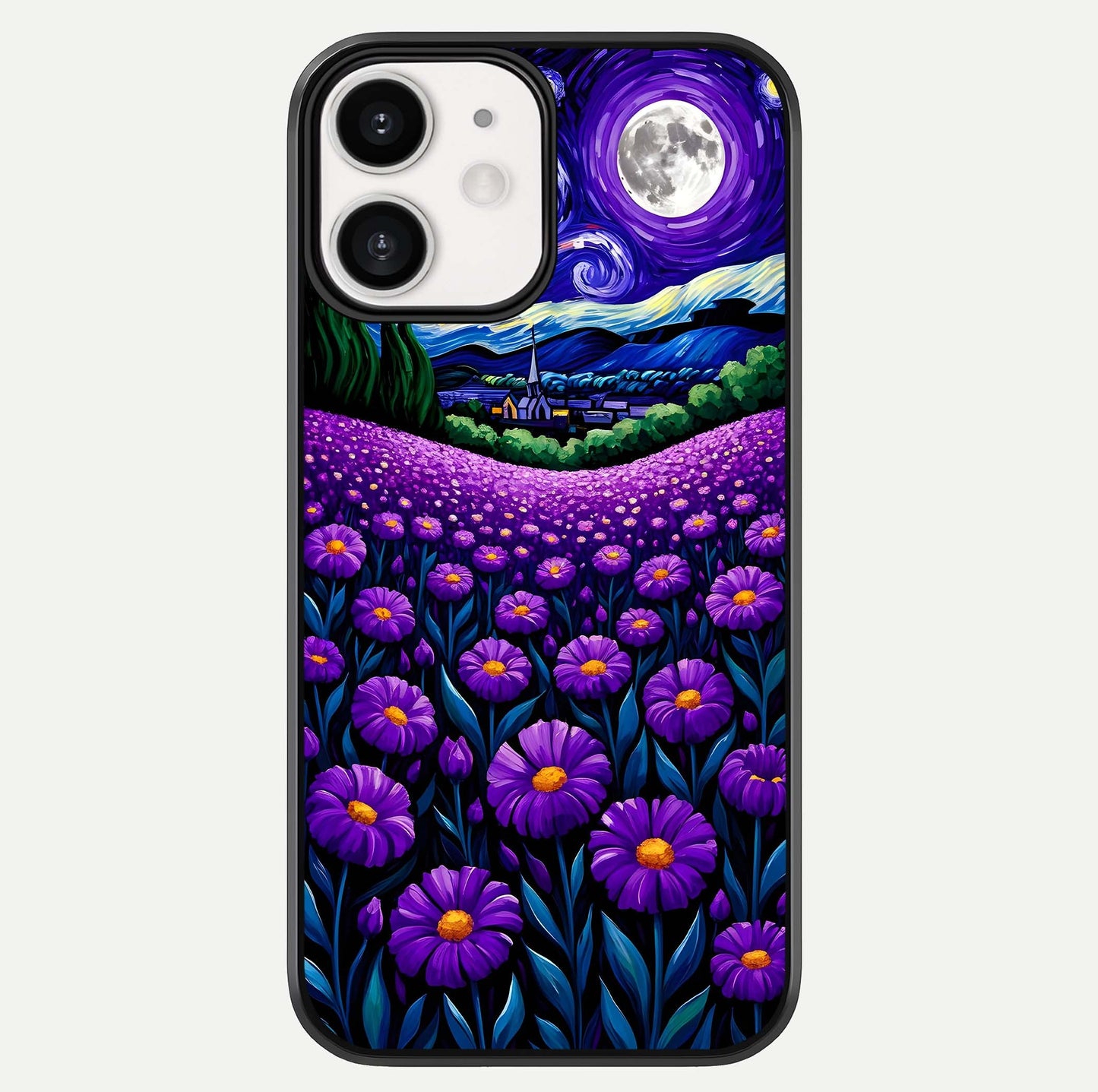 Lavender Moon Field Glass Case For iPhone 12 Mini by Custom World