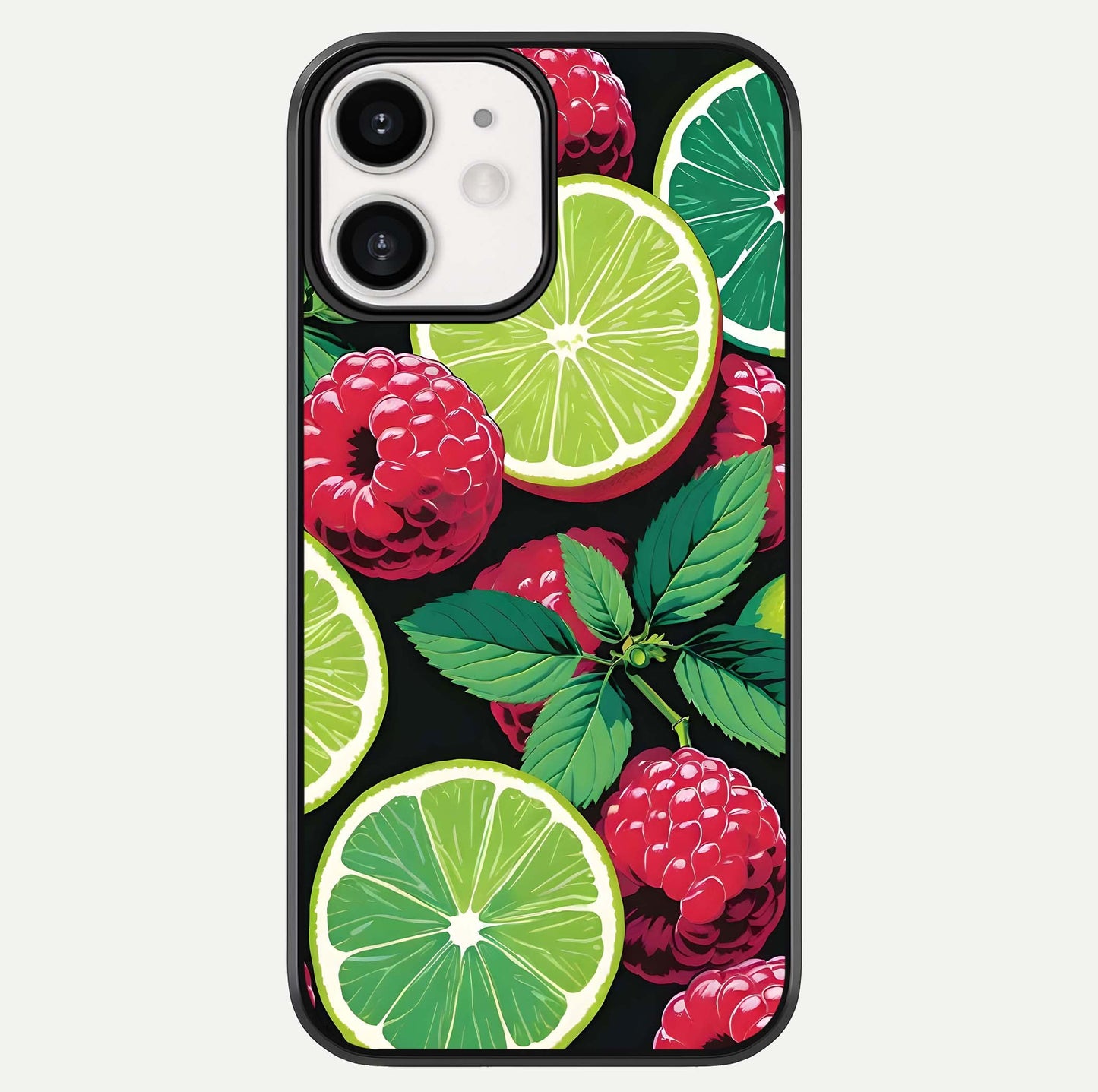 Lime & Raspberry Pattern Glass Case For iPhone 12 Mini by Custom World