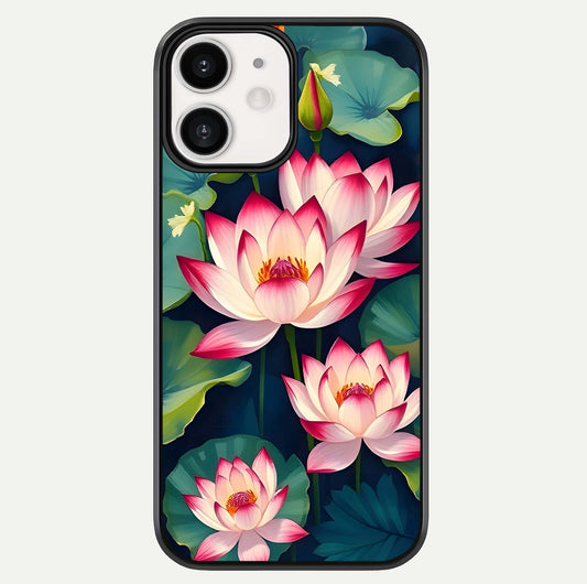 Lotus Dream Serenity Glass Case For iPhone 12 Mini by Custom World