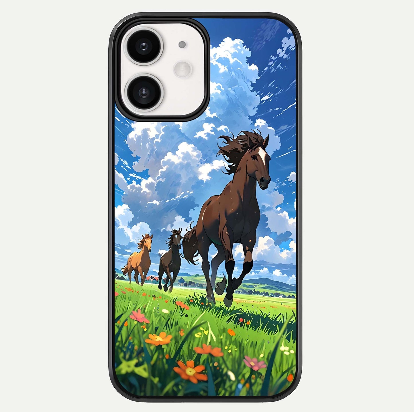 Majestic Horses Galloping Glass Case For iPhone 12 Mini by Custom World