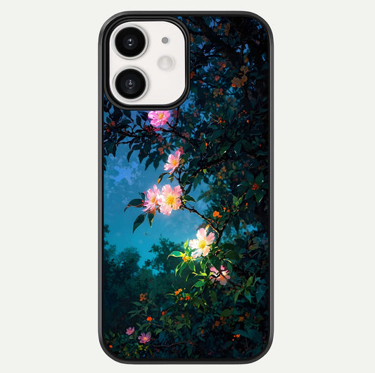 Midnight Bloom Glow Glass Case For iPhone 12 Mini by Custom World