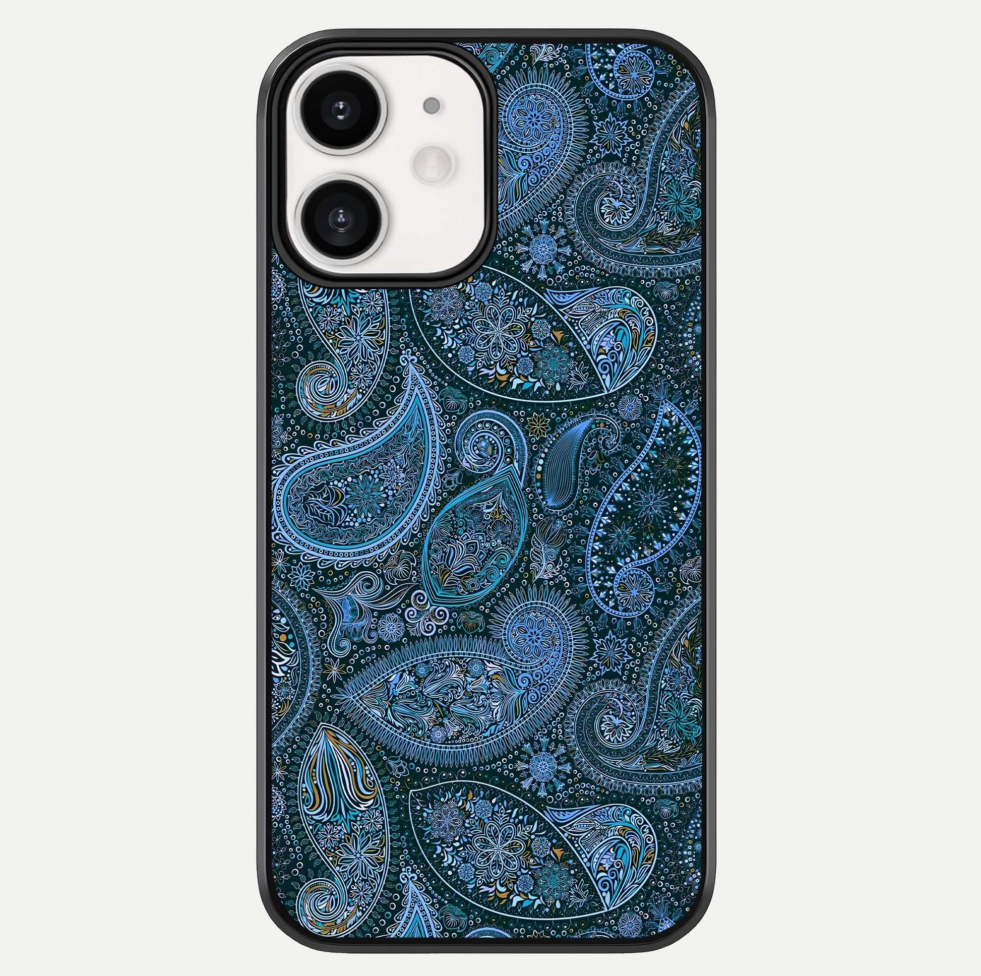 Midnight Paisley Glow Glass Case For iPhone 12 Mini by Custom World