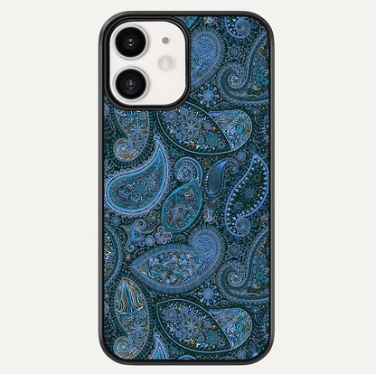 Midnight Paisley Glow Glass Case For iPhone 12 Mini by Custom World