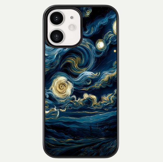 Midnight Sky Whirl Glass Case For iPhone 12 Mini by Custom World