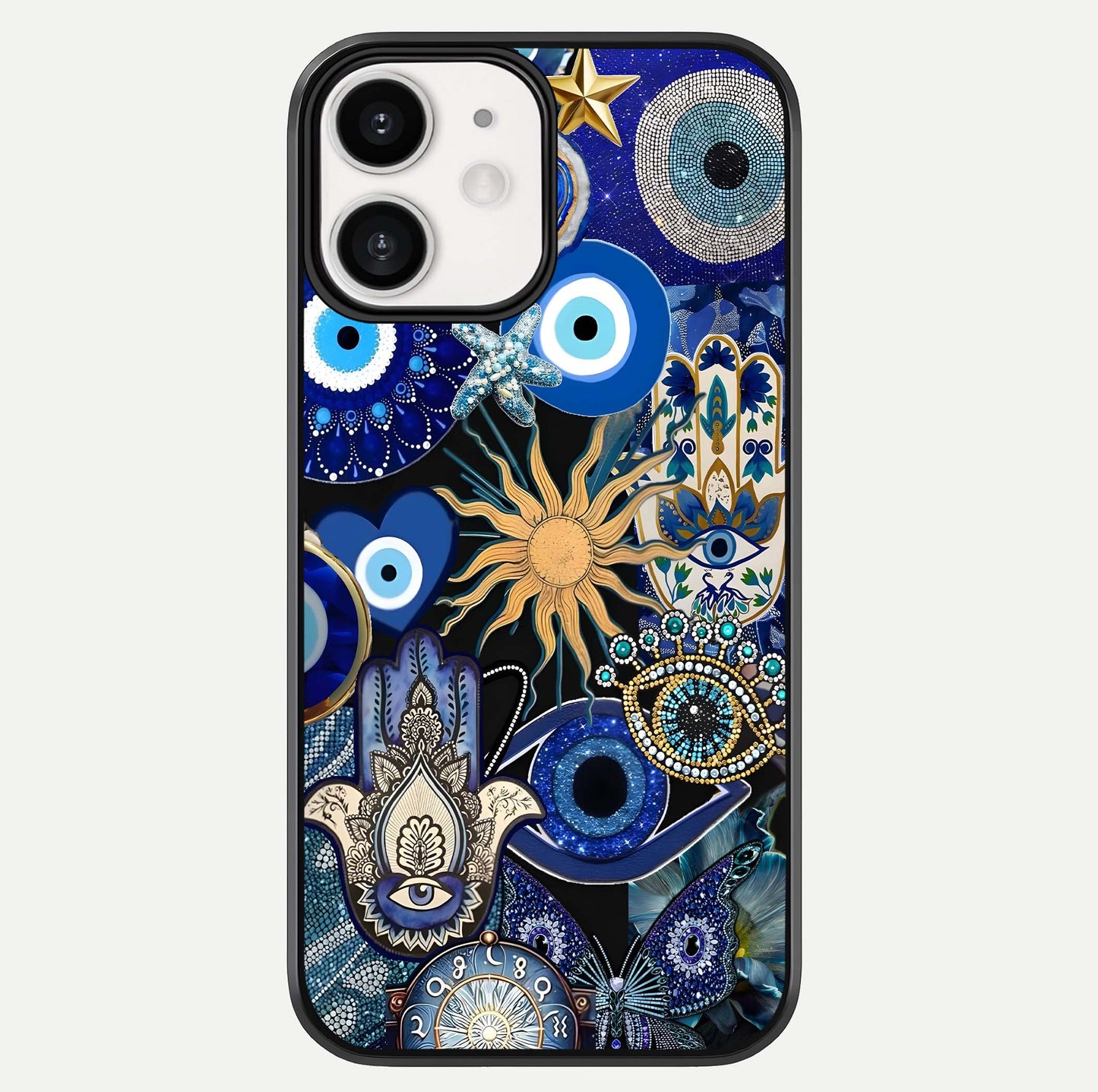 Mystic Blue Evil Eye Glass Case For iPhone 12 Mini by Custom World