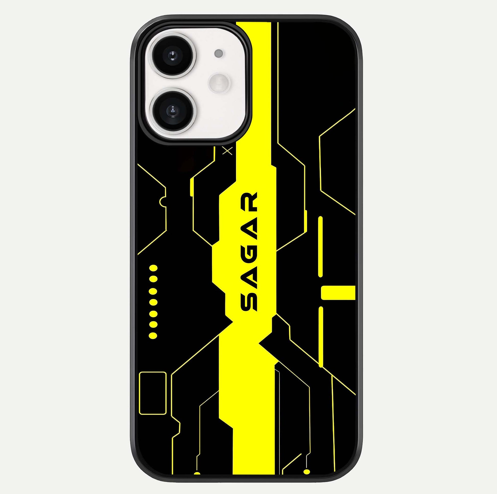 Neon CYBERPUNK Custom Name Glass Case For iPhone 12 Mini by Custom World