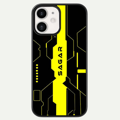 Neon CYBERPUNK Custom Name Glass Case For iPhone 12 Mini by Custom World