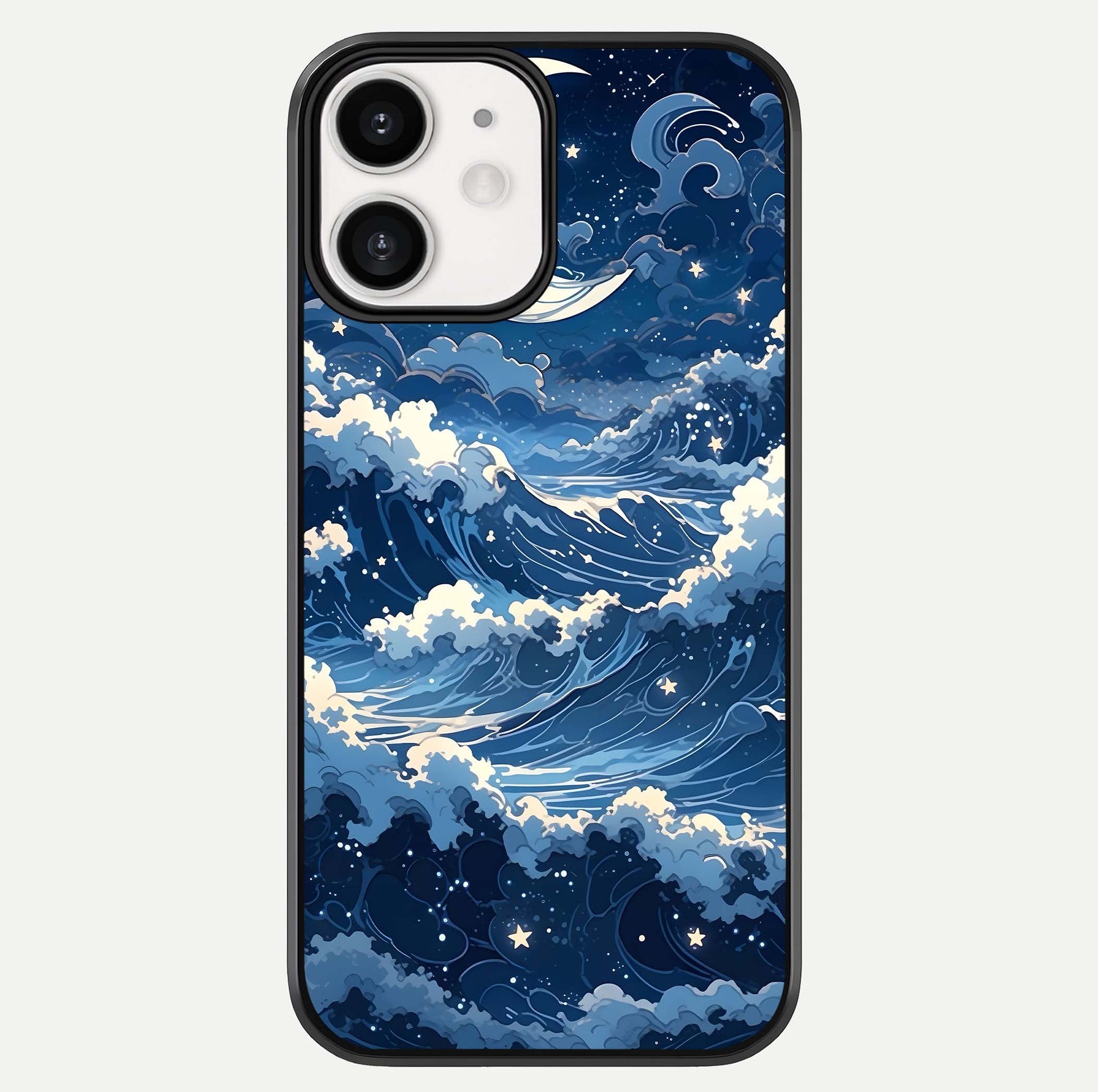 Ocean Moon Waves Glass Case For iPhone 12 Mini by Custom World