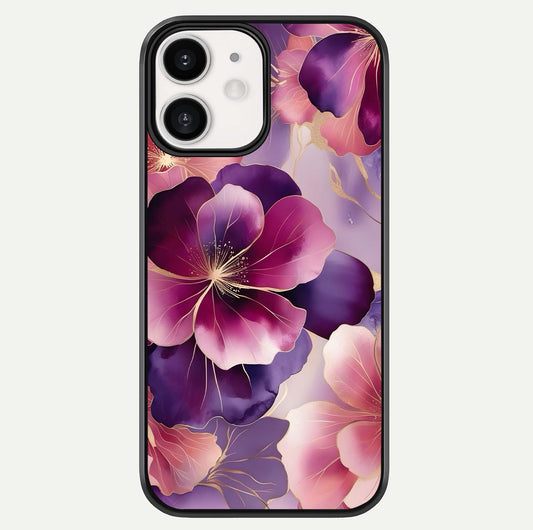 Pink Bouquet Florals Glass Case For iPhone 12 Mini by Custom World