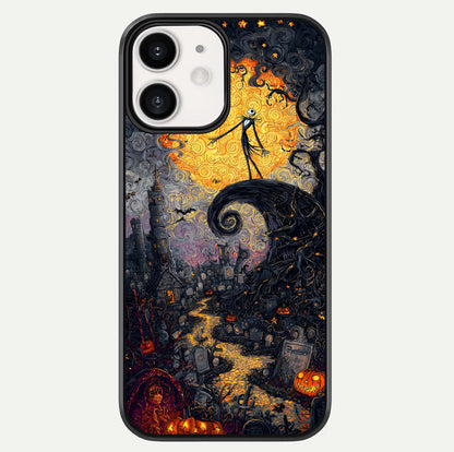 Pumpkin Moon Night Glass Case For iPhone 12 Mini by Custom World