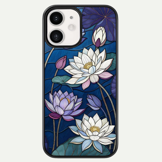 Purple Lotus Stained Glass Case For iPhone 12 Mini by Custom World
