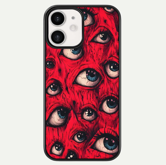 Red Eyes Pattern Glass Case For iPhone 12 Mini by Custom World