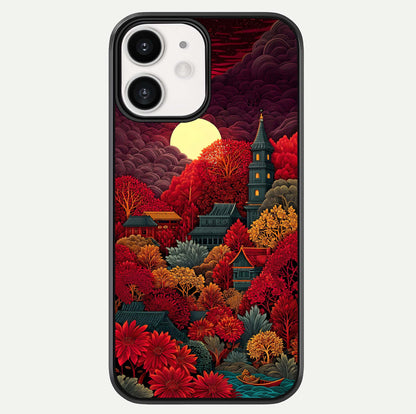 Scarlet Autumn Temple Glass Case For iPhone 12 Mini by Custom World