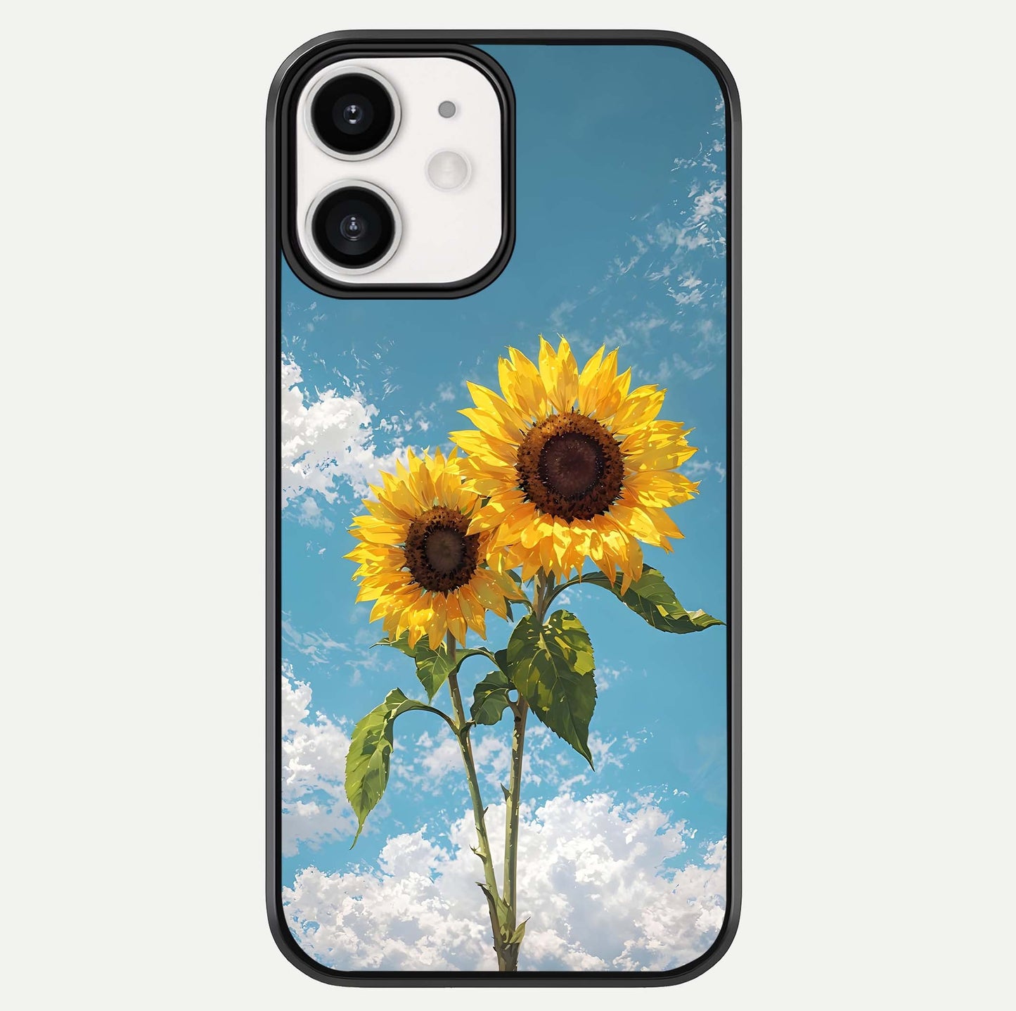 Sunflower Sky Bloom Glass Case For iPhone 12 Mini by Custom World