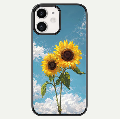 Sunflower Sky Bloom Glass Case For iPhone 12 Mini by Custom World