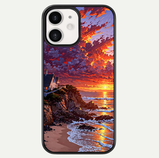 Sunset House By Sea Glass Case For iPhone 12 Mini by Custom World