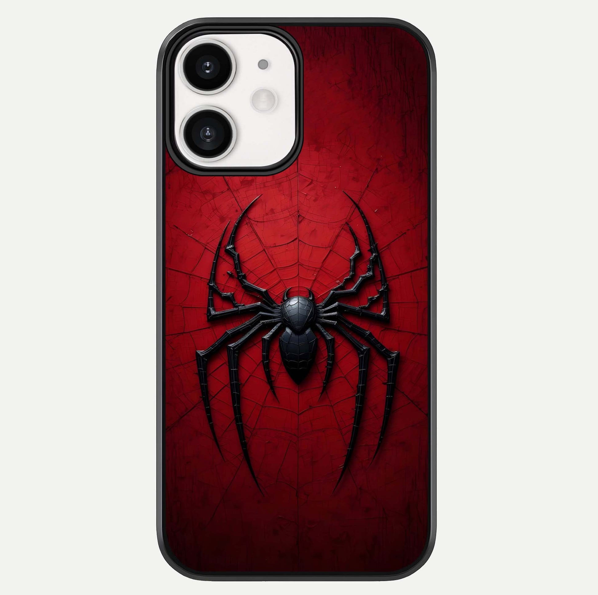 Superhero Web Emblem Glass Case For iPhone 12 Mini by Custom World