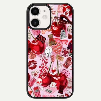 Sweet Cherry Chaos Glass Case For iPhone 12 Mini by Custom World