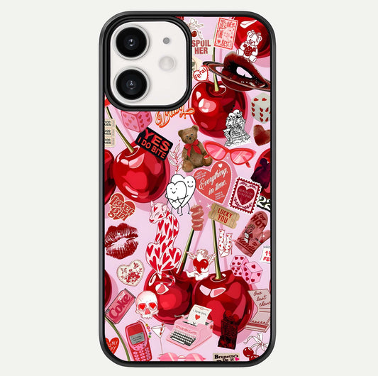 Sweet Cherry Chaos Glass Case For iPhone 12 Mini by Custom World