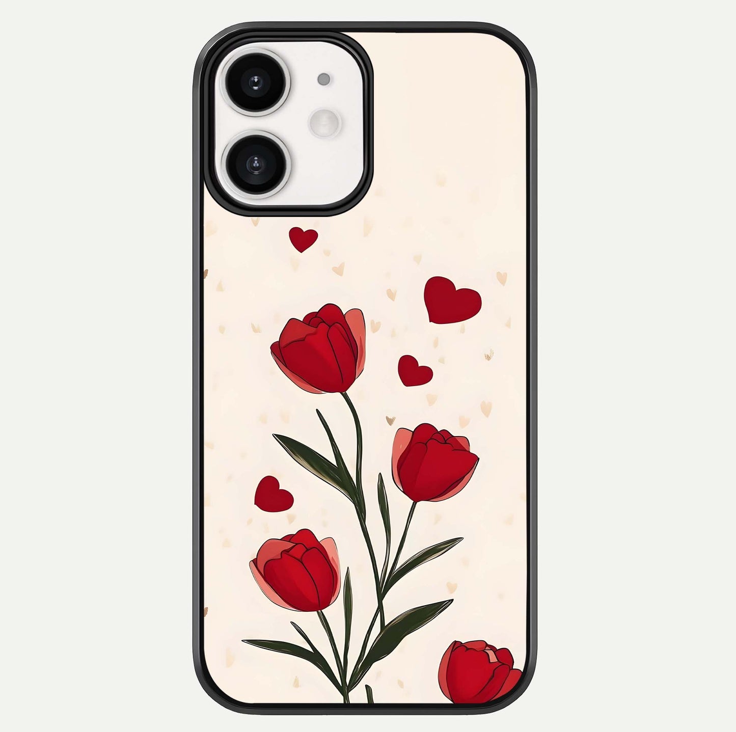 Tulip With Heart Glass Case For iPhone 12 Mini by Custom World