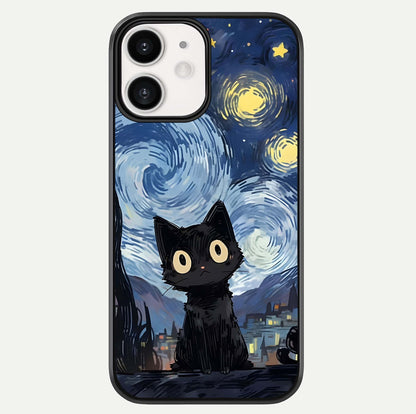 Van Gogh Cat Glass Case For iPhone 12 Mini by Custom World