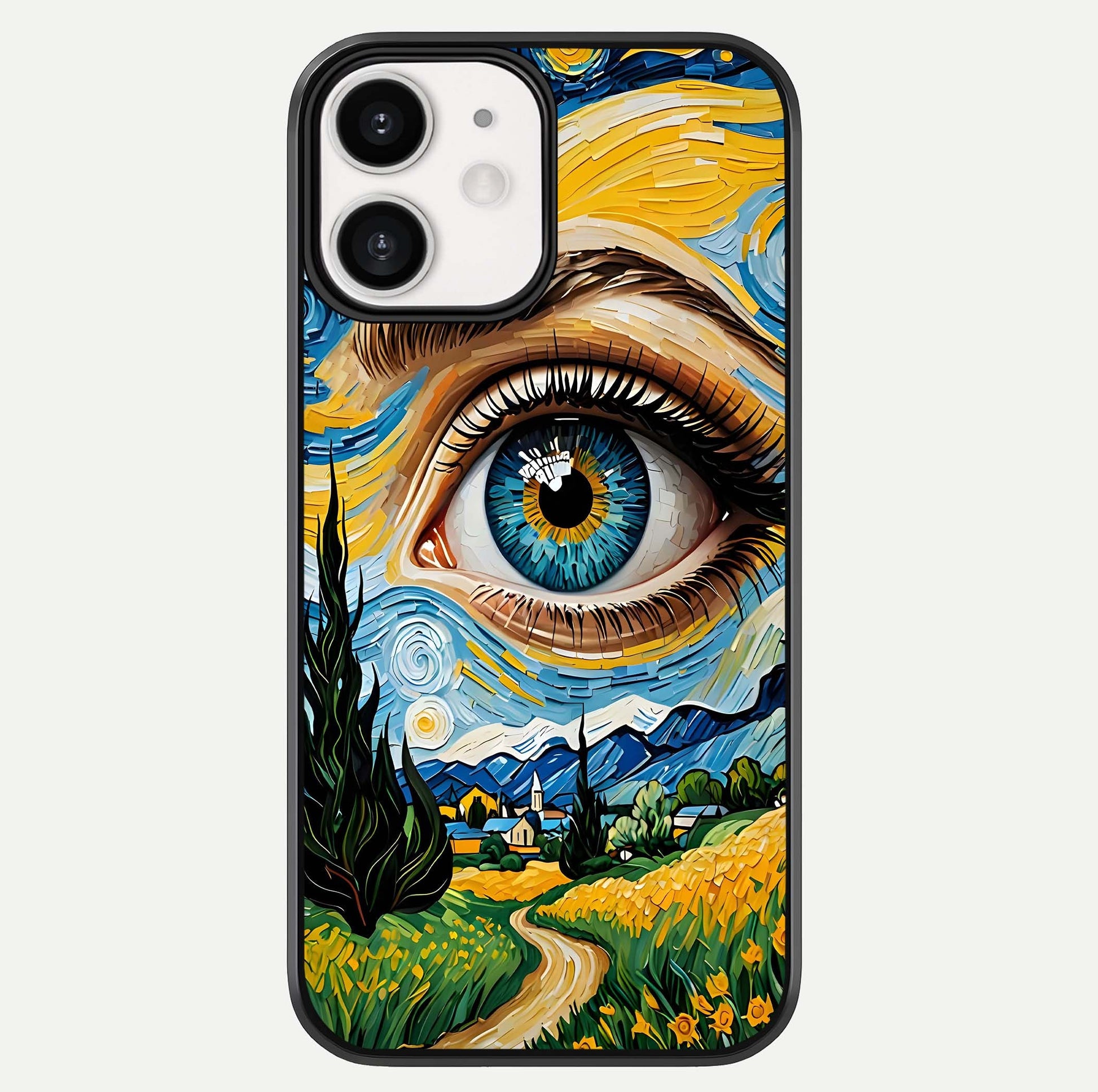 Van Gogh Eye Glass Case For iPhone 12 Mini by Custom World