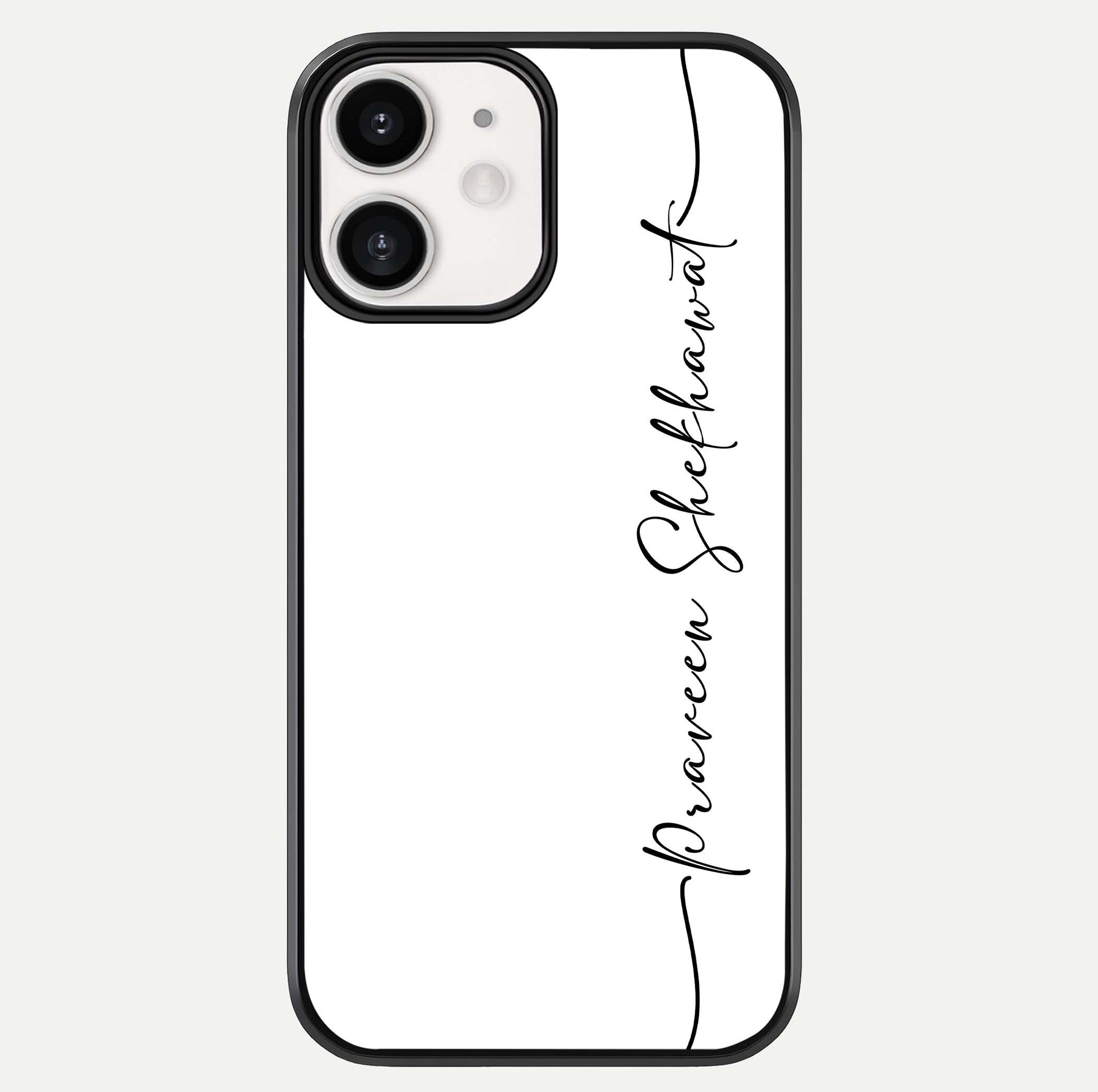 White Tune Custom Name Glass Case For iPhone 12 Mini by Custom World