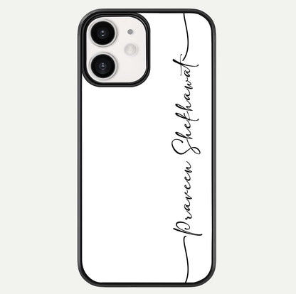 White Tune Custom Name Glass Case For iPhone 12 Mini by Custom World