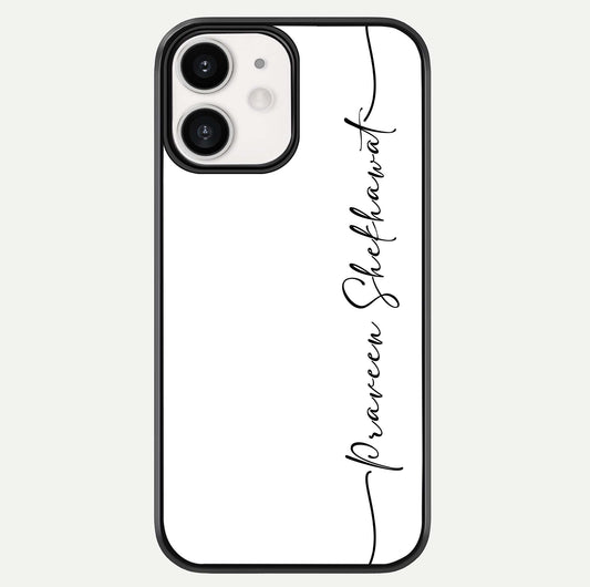 White Tune Custom Name Glass Case For iPhone 12 Mini by Custom World