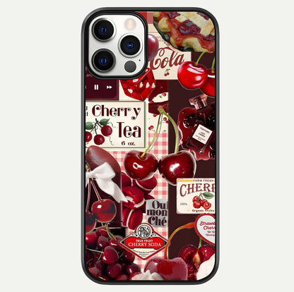 Aesthetic Cherry Tea Glass Case For iPhone 16 Pro by Custom World