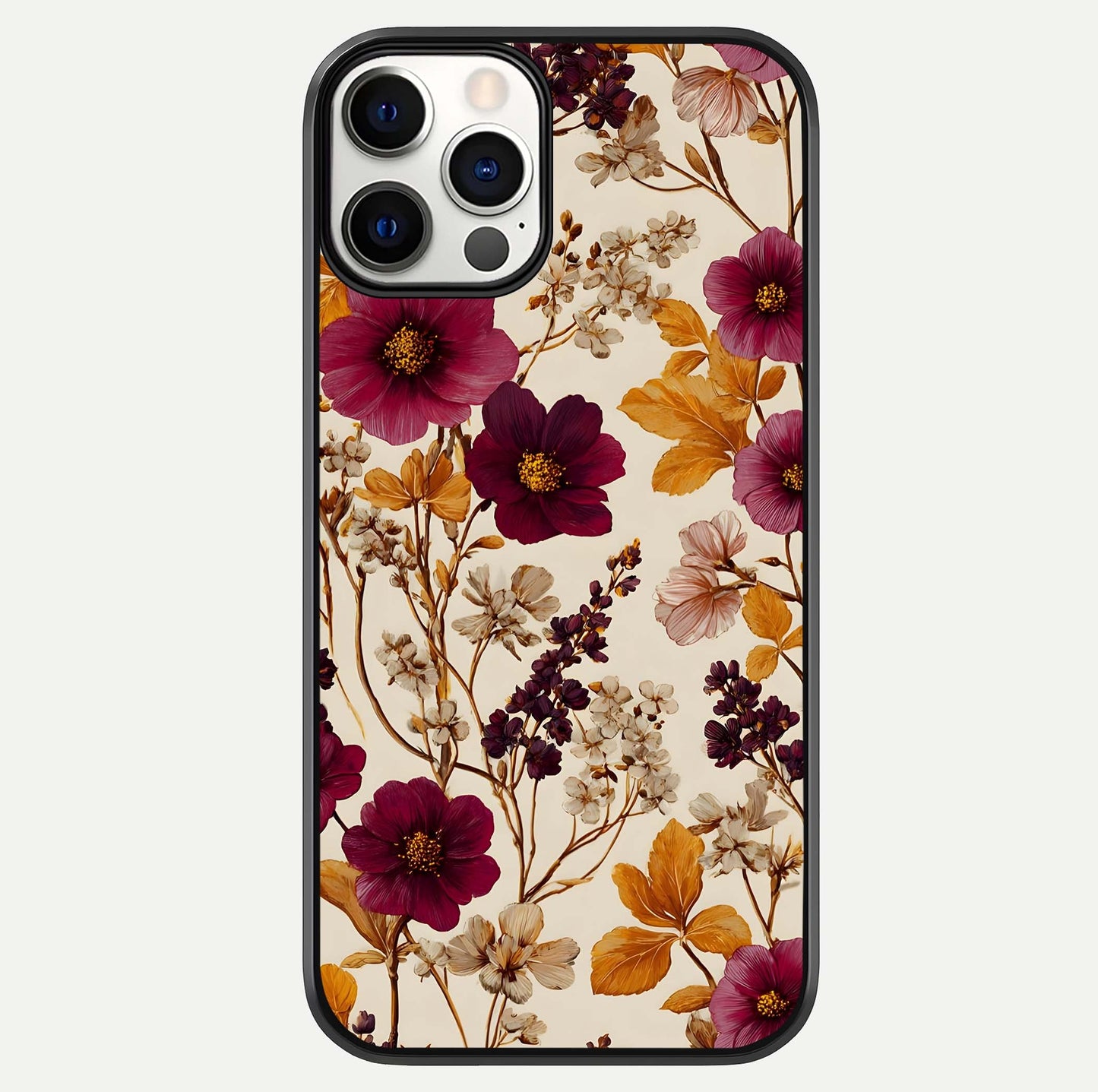Autumn Wine Bloom Glass Case For iPhone 12 Pro by Custom World