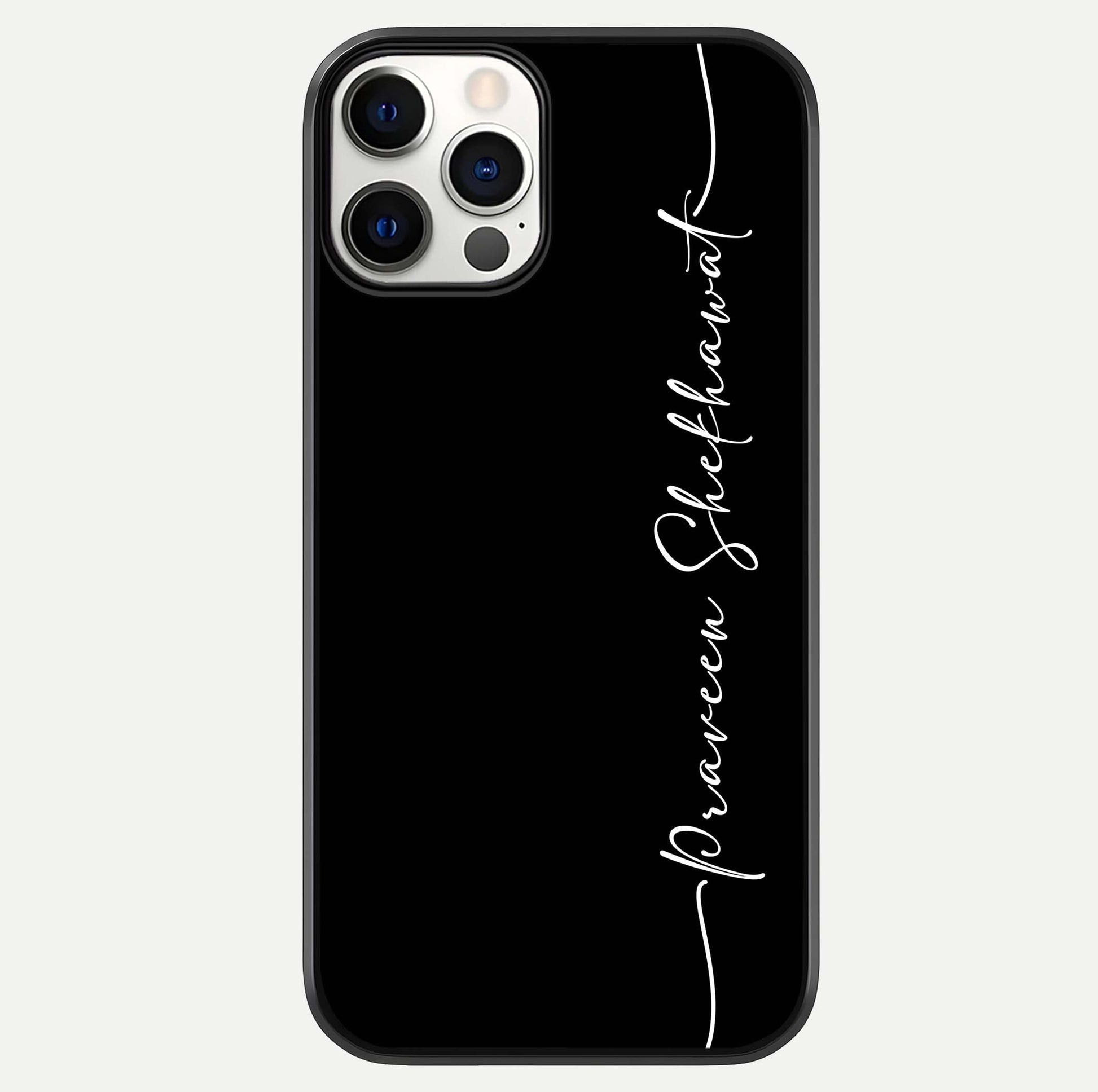 Black Tune Custom Name Glass Case For iPhone 12 Mini by Custom World