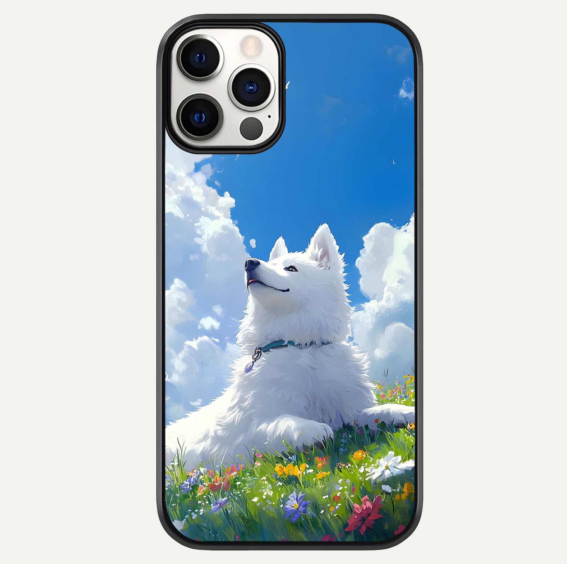 Blissful Cloud Pup Glass Case For iPhone 16 Pro by Custom World