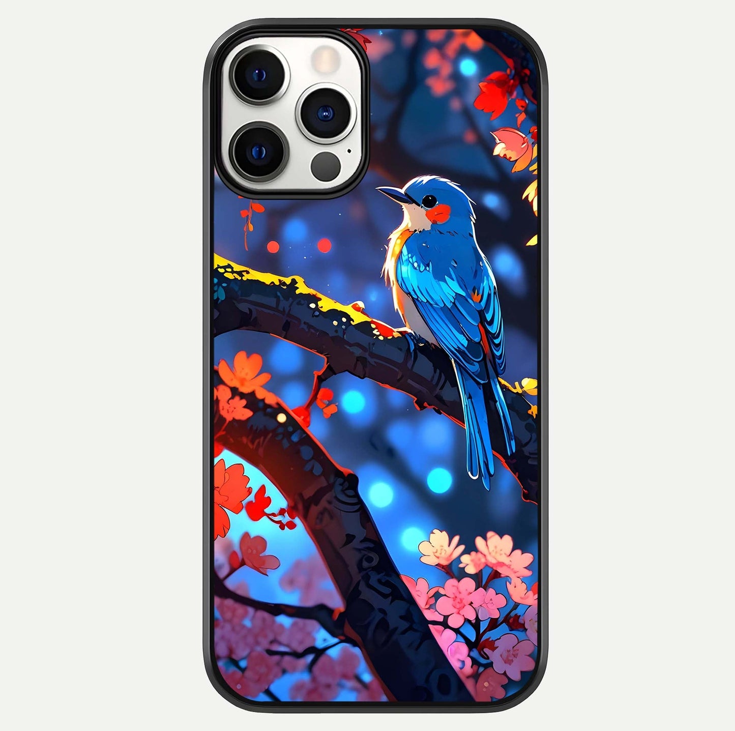 Blooming Spendor Bird Glass Case For iPhone 12 Pro by Custom World