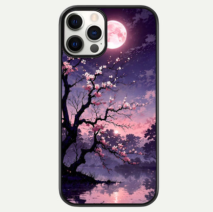 Blossom Pink Moon Glass Case For iPhone 12 Pro by Custom World