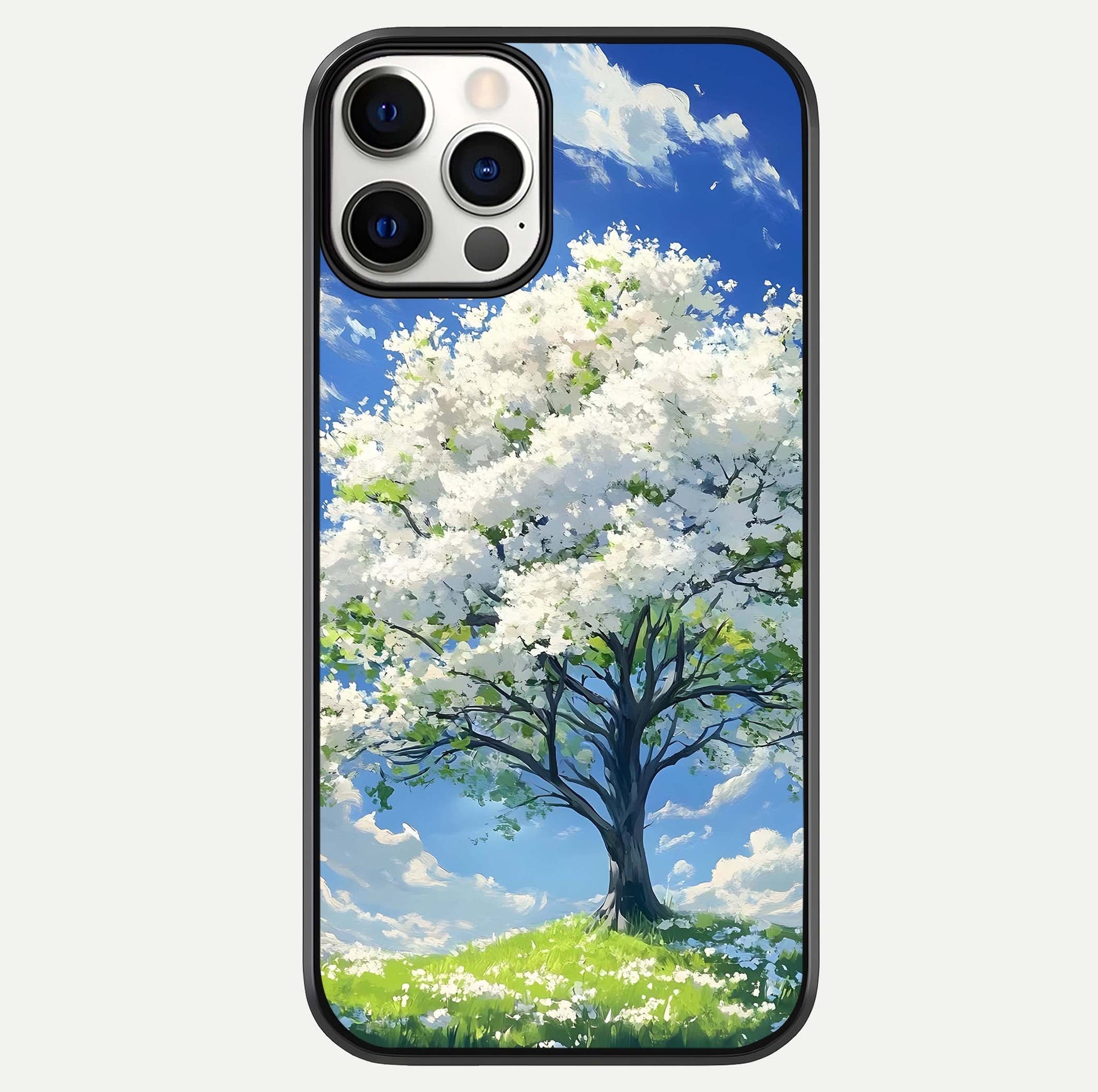 Blossom Sky Serenity Glass Case For iPhone 12 Pro by Custom World