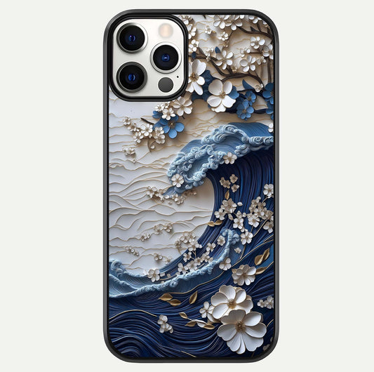 Blossom Wave Art Glass Case For iPhone 12 Pro by Custom World