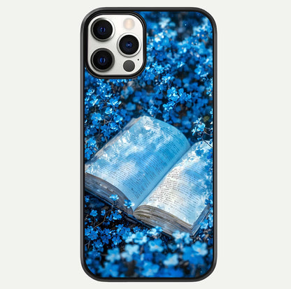 Blue Bloom Tales Glass Case For iPhone 12 Pro by Custom World