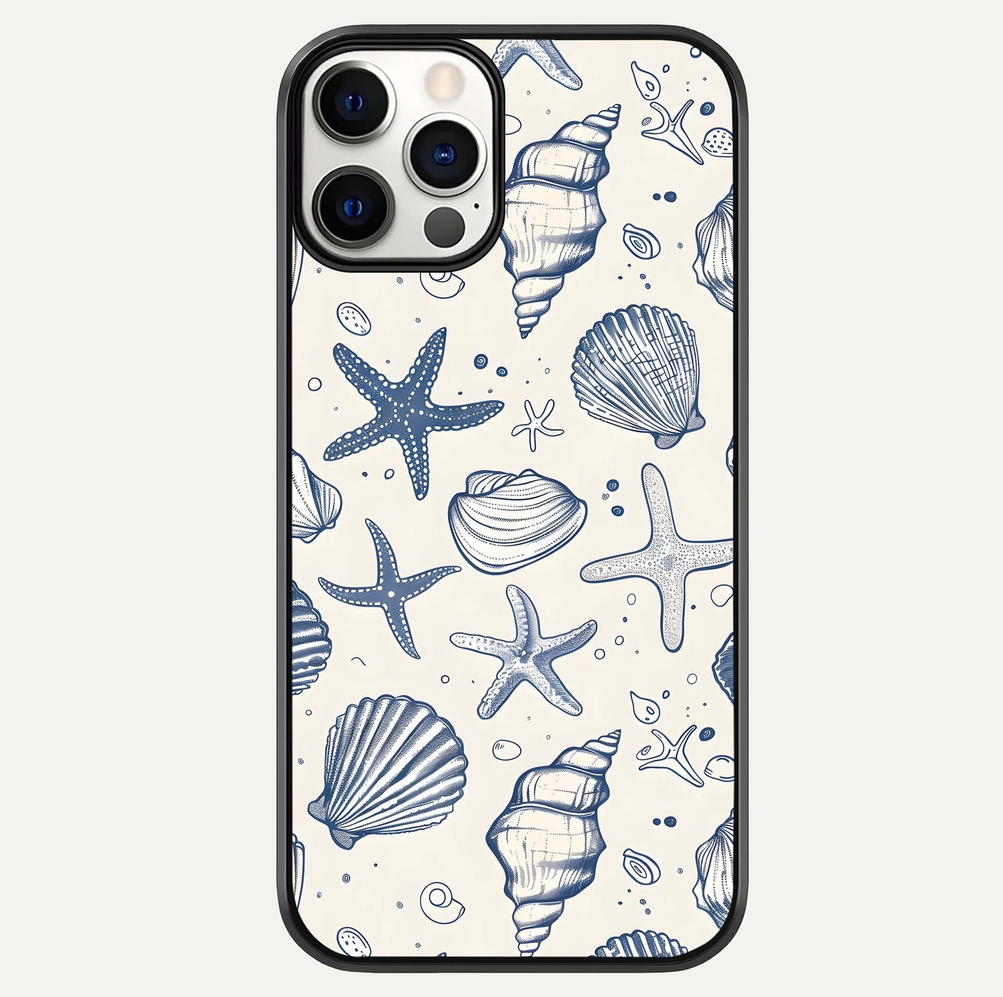 Blue Ocean Outline Glass Case For iPhone 12 Pro by Custom World
