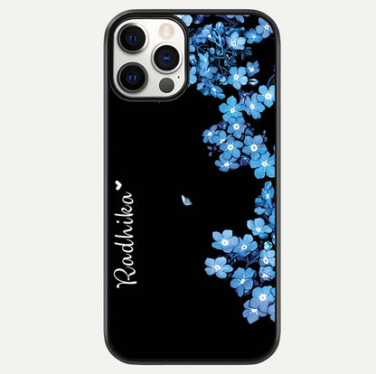 Blue Petal Dream Custom Name Glass Case For iPhone 12 Pro by Custom World
