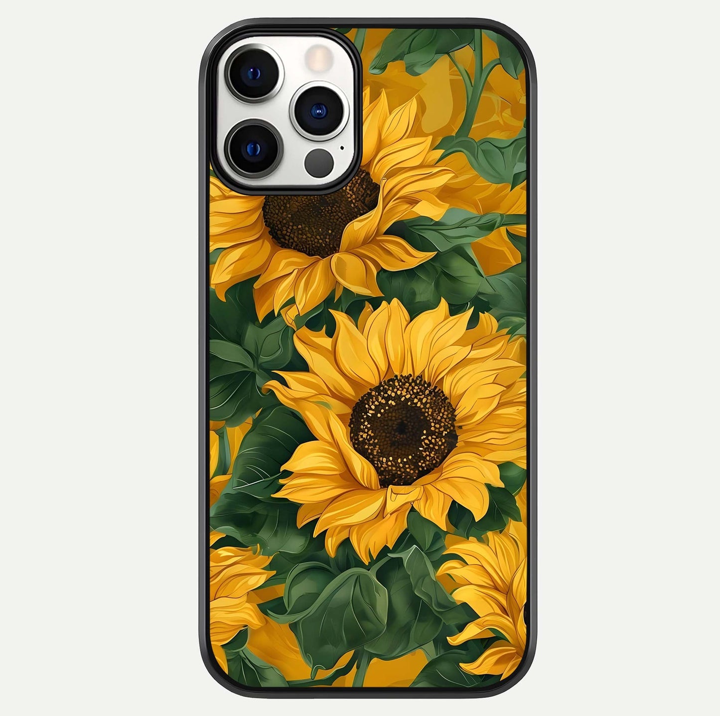 Bright Sunflower Bloom Glass Case For iPhone 12 Pro by Custom World