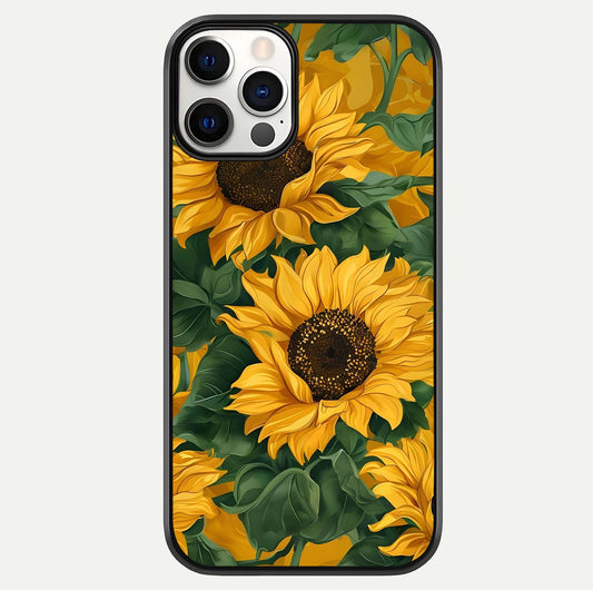 Bright Sunflower Bloom Glass Case For iPhone 12 Pro by Custom World