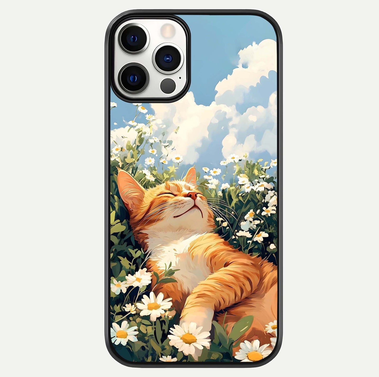 Cat & Flowers View Glass Case For iPhone 12 Pro by Custom World