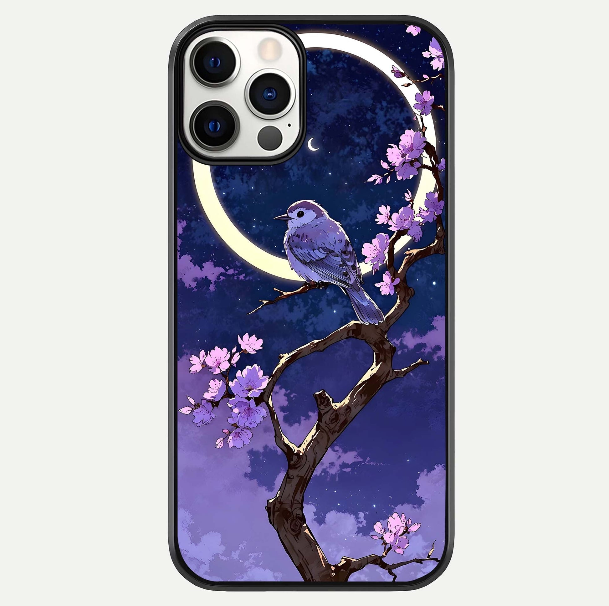 Celestial Bird Blossom Glass Case For iPhone 12 Pro by Custom World