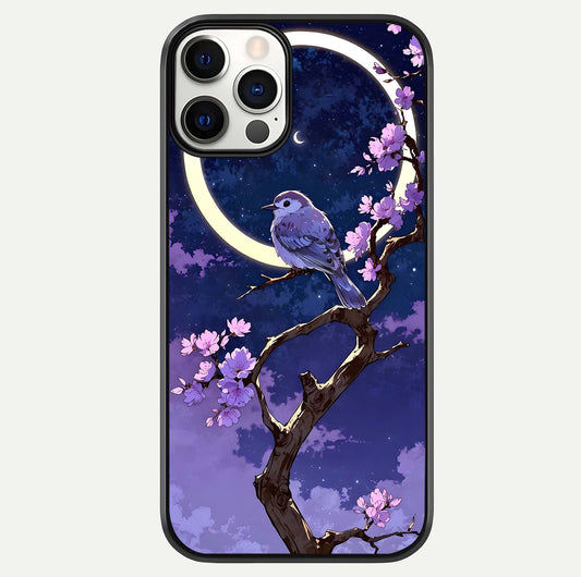 Celestial Bird Blossom Glass Case For iPhone 12 Pro by Custom World