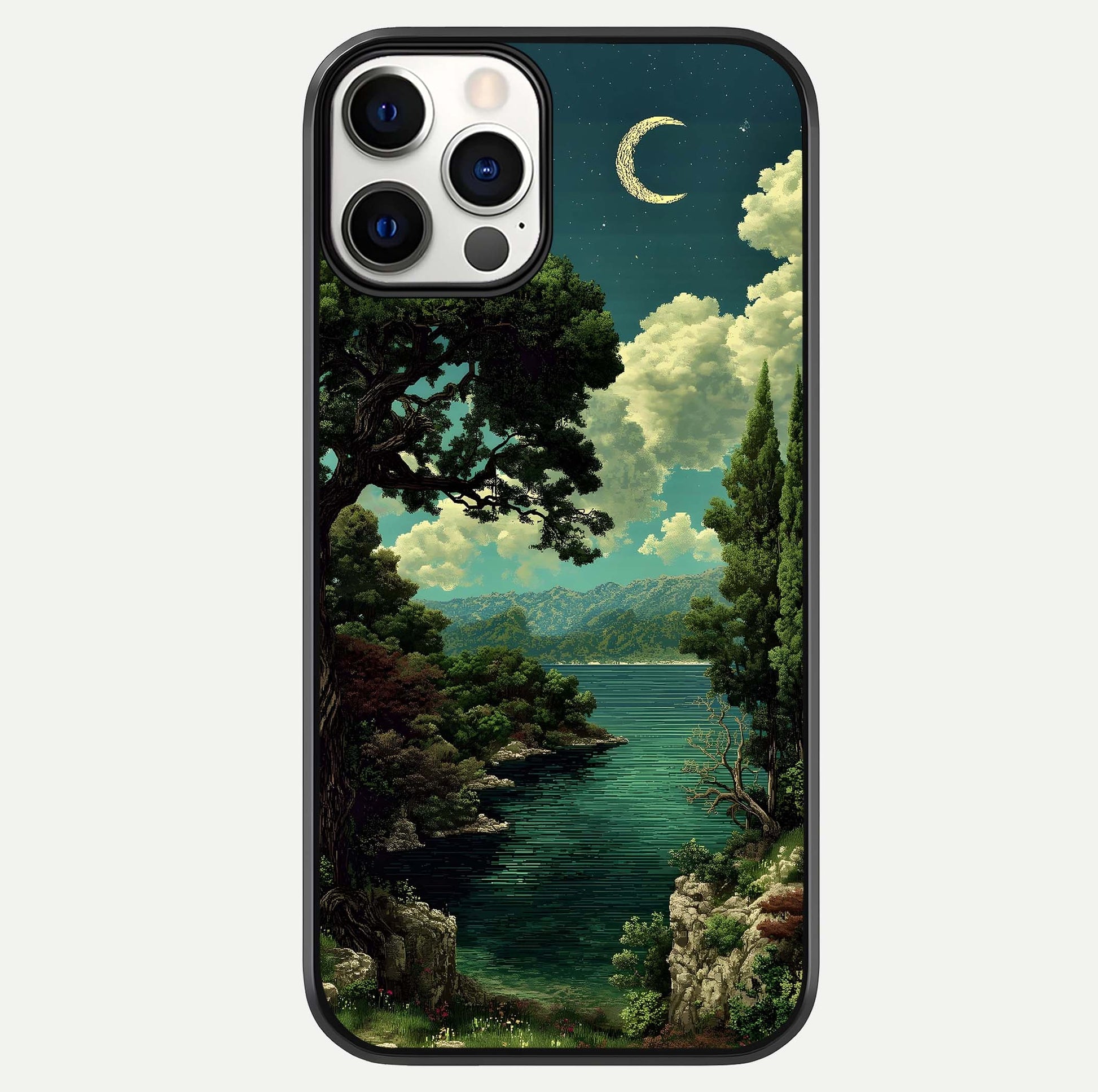 Celestial Lake Peace Glass Case For iPhone 12 Pro by Custom World