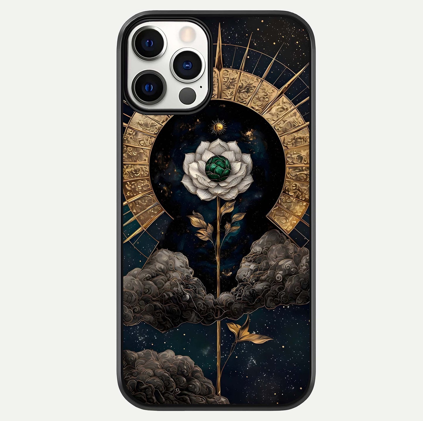 Celestial Lotus Morang Glass Case For iPhone 12 Pro by Custom World