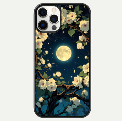 Celestial Moon & Flower Glass Case For iPhone 12 Pro by Custom World